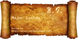Major Izolda névjegykártya