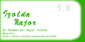 izolda major business card